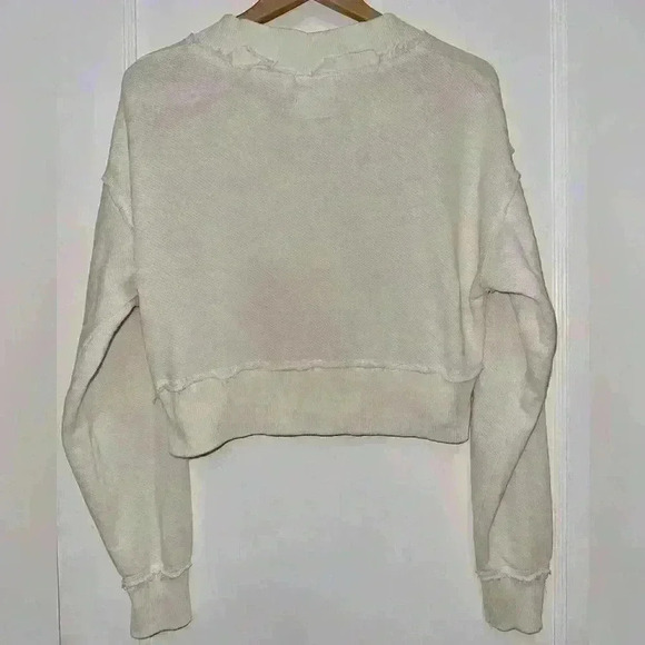 AE Cropped Wrap-Front Sweatshirt sz MEDIUM - Picture 3 of 5